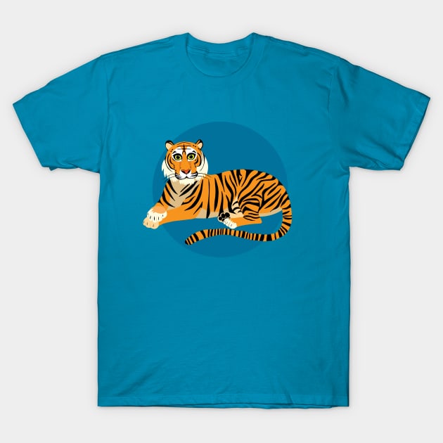 Thoughtful Tiger T-Shirt by elephantfeather